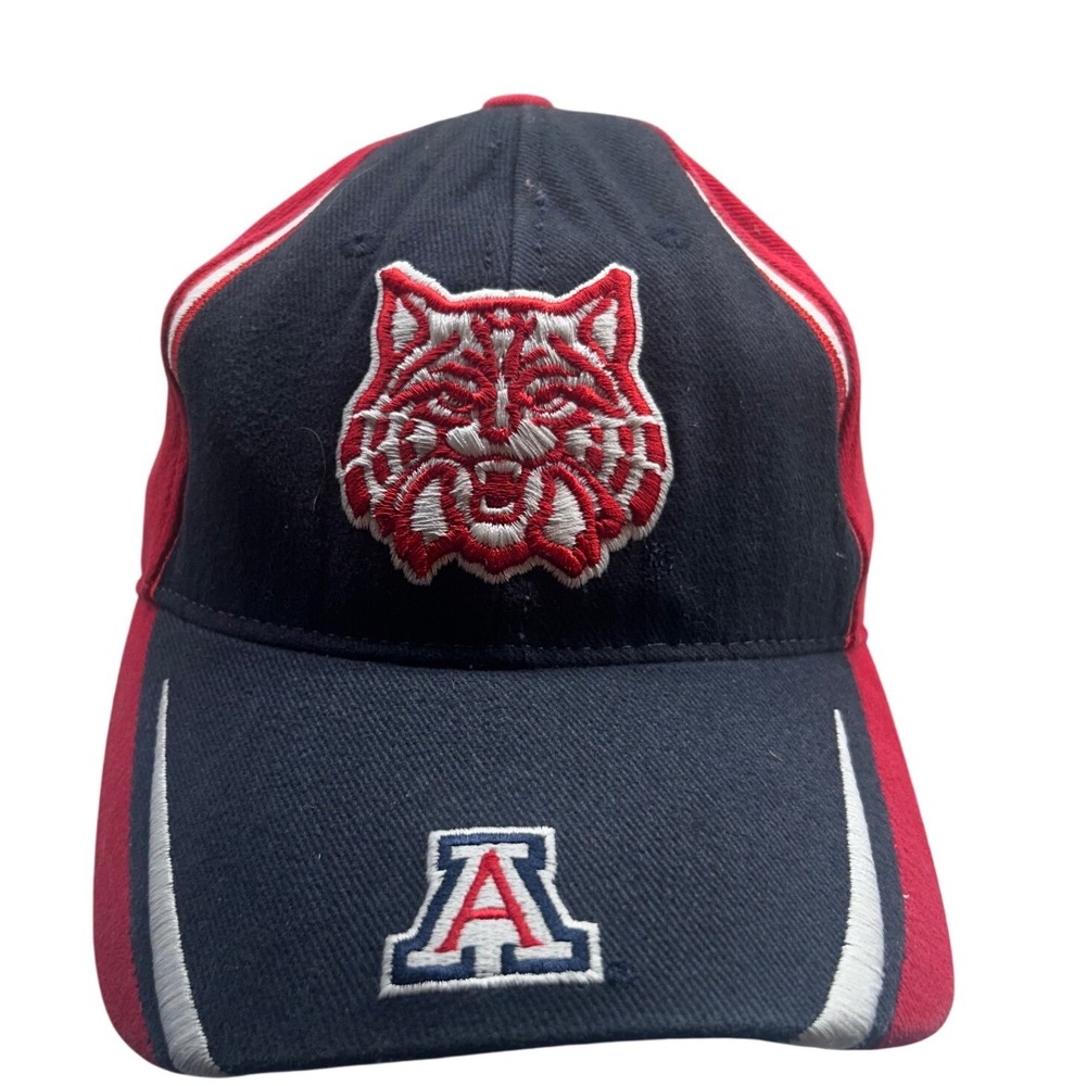 Arizona Wildcats NCAA Embroidered Baseball Cap Red Blue‎ Logo Adjustable Vintage